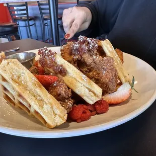 Fried chicken and waffles