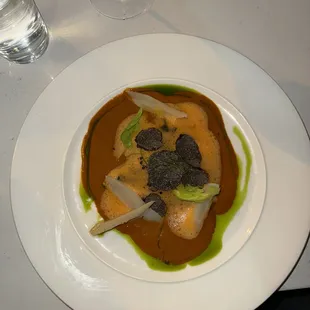 lobster raviolo with truffle