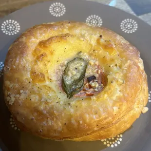 Mozzarella, tomato, and basil tart. Savory and so good!
