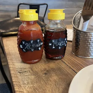 two jars of hot sauce