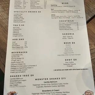 menu