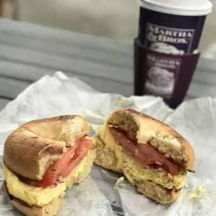 a half eaten sandwich