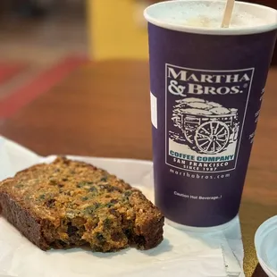 Morning glory cake is wonderful with a cappuccino!