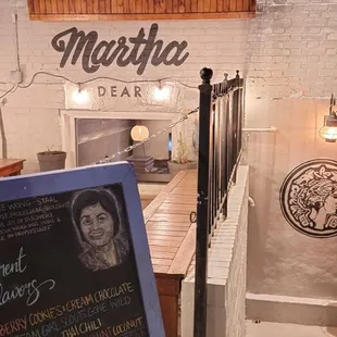 the entrance to the restaurant