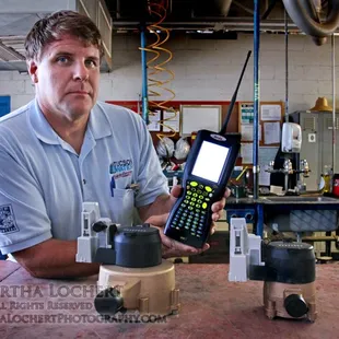 Editorial photo: Tucson Water employee in the shop