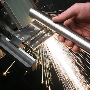 Commercial photography / Product shot: Grinder in action with sparks flying.