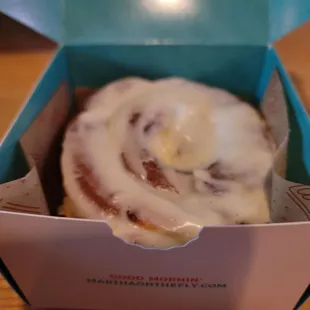 Cinnamon roll with just a hint of lemon.  Delicious!