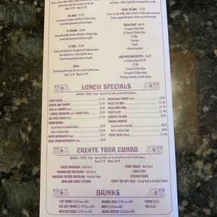 menu