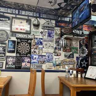 Cowboys stuff with UTEP decor hidden in the corner