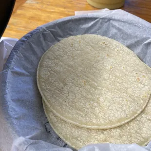 two tortillas in a basket