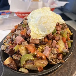 a plate of hash browns