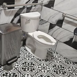 Newly remodeled restroom . 1 man and 1 woman restroom separate. Gorgeous and CLEAN!