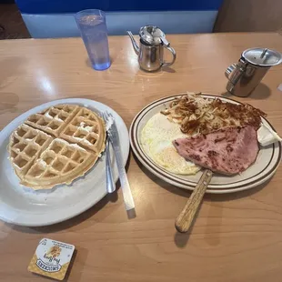 Ham option good, pancakes better