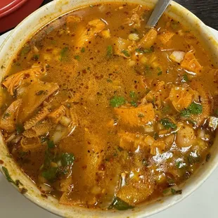 Undercooked menudo.