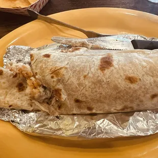 Stuffed burrito with steak