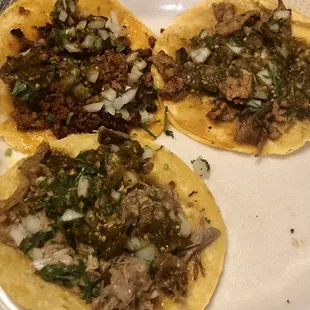 03.06.21 These street tacos were delicious!!! Chorizo was the best one, &amp; my usual fav is carnitas. Pastór also pictured.