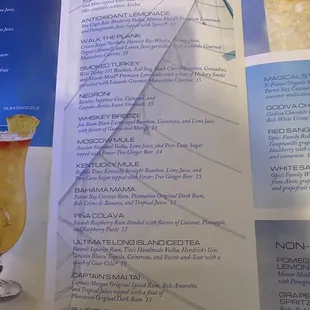Drink menu