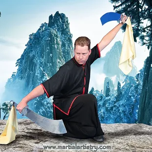 Double broadswords are a powerful and exciting kung fu weapon to learn.