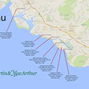 Sheraton Waikiki, Ala Moana, Hilton Hawaiian Village, Ward Center, Outrigger Reef, Moana Surfrider www.martinandmacarthur.com