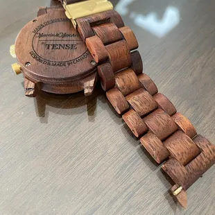 Original watch, shows splinter where pin connects to band