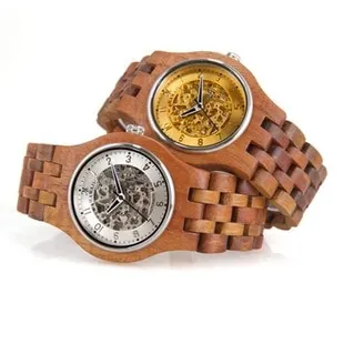Martin &amp; MacArthur Koa Monarch Watch made with finely crafted, solid Koa links that are individually carved. Beautiful.