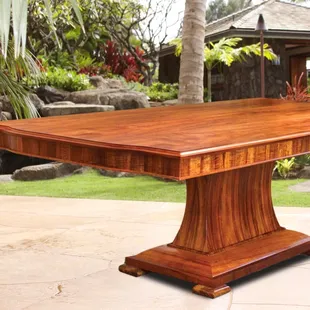 Queen Emma pedestal dining table, made in Hawaii by our craftsmen