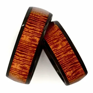 Koa Eternity Rings with Black Cobalt