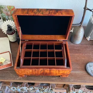 Koa wood jewelry box and pendant