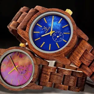 Hand-crafted watches made with Koa wood. Mother-of-Pearl faces.