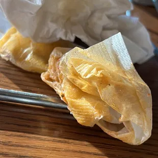 Very greasy pizza had to wipe with paper towel