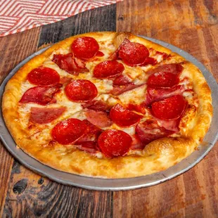 a pepperoni pizza