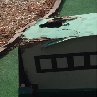 'Decorative' buildings falling apart, leaves &amp; debris that need clearing, broken and dangerous bricks... :(