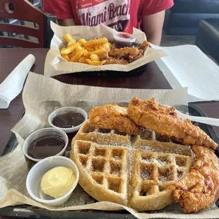 Chicken and Waffle, chicken tenders :-)