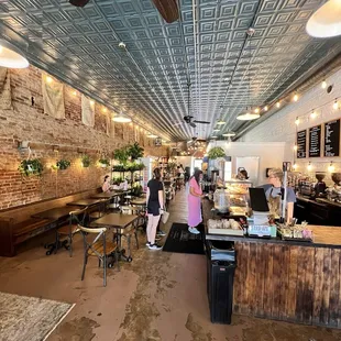 The coffee bar, books, merch, and gifts