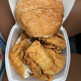 This is like multiple pieces of fish on a bun...Yes!!! Delicious!!! Doesn't taste like bleach!