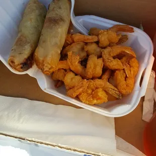 Crab rolls and 1/2 lb shrimp