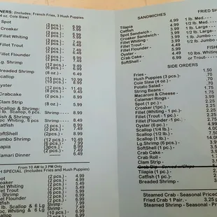 menu