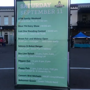 Schedule of events