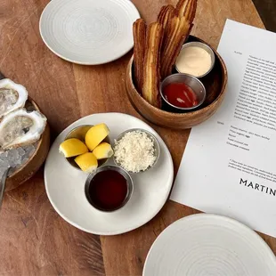 Oysters and potato churros!