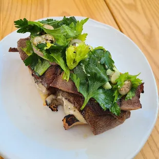 Beef Tongue Bruschetta