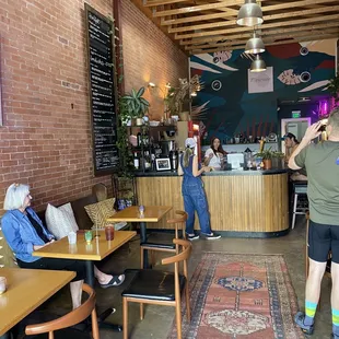 people sitting at tables