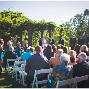 Outdoor ceremony area w/ arbor