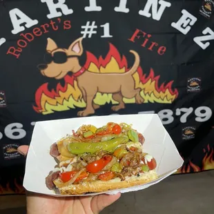 L.A Style bacon wrapped hotdog