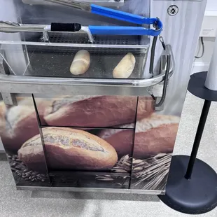 a display of breads and buns
