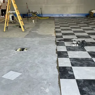 Vinyl commercial tile at a store