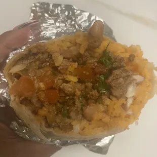 Asada burrito with pico de gallo