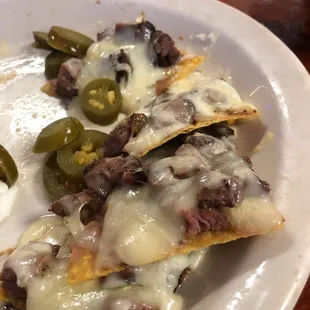 Fahita beef nachos