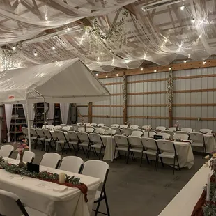 Tables and chairs from Martinez Party Rentals