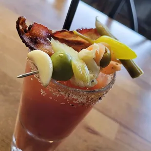 Bloody Mary with bacon.