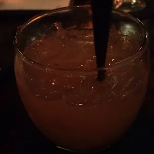 a close up of a drink in a glass